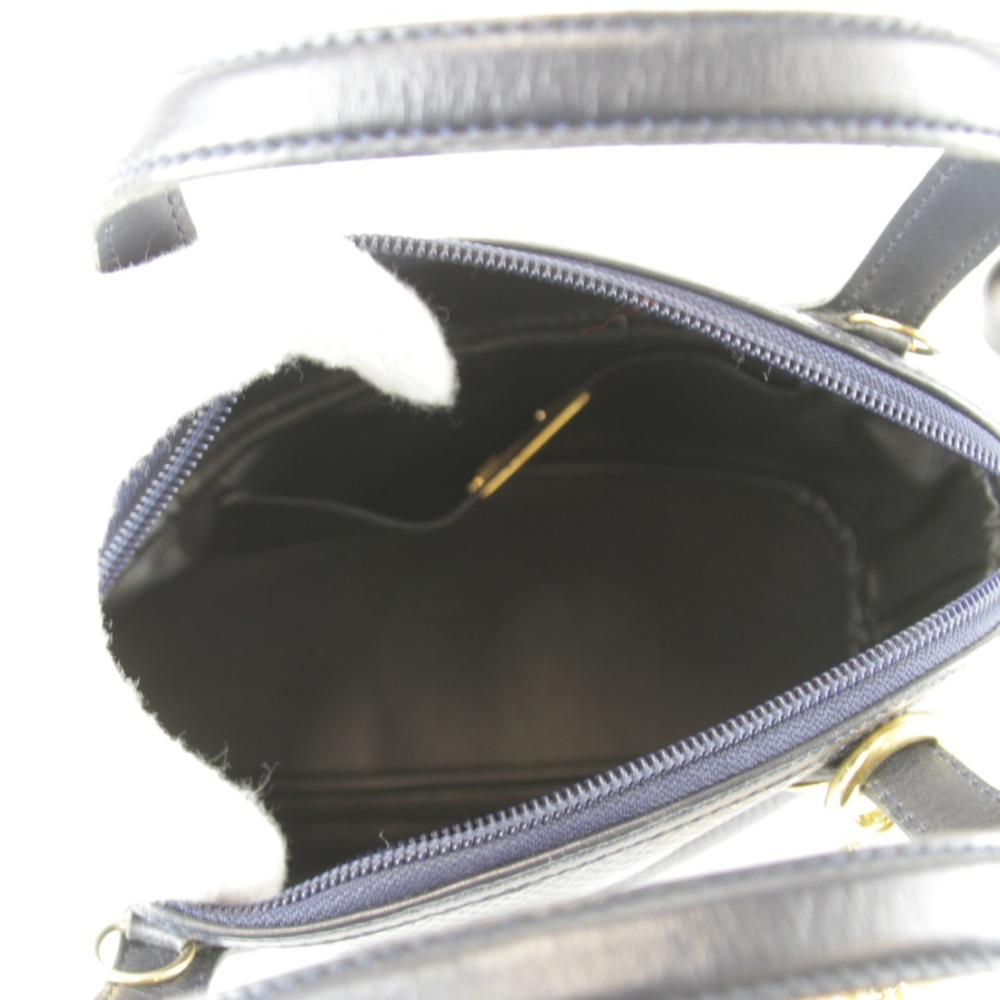 Christian Dior 2-way Mini Shoulder Bag, Leather, Navy, Women's - Picture 3 of 12